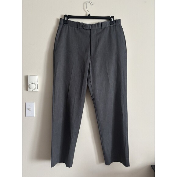 Brooks Brothers 346 Mens 35x32 Dress Pants‎ Gray Wool Professional Wedding - Picture 1 of 7